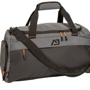 Atley James Spencer Travel Duffel Bag Grey and Black with Orange Accents